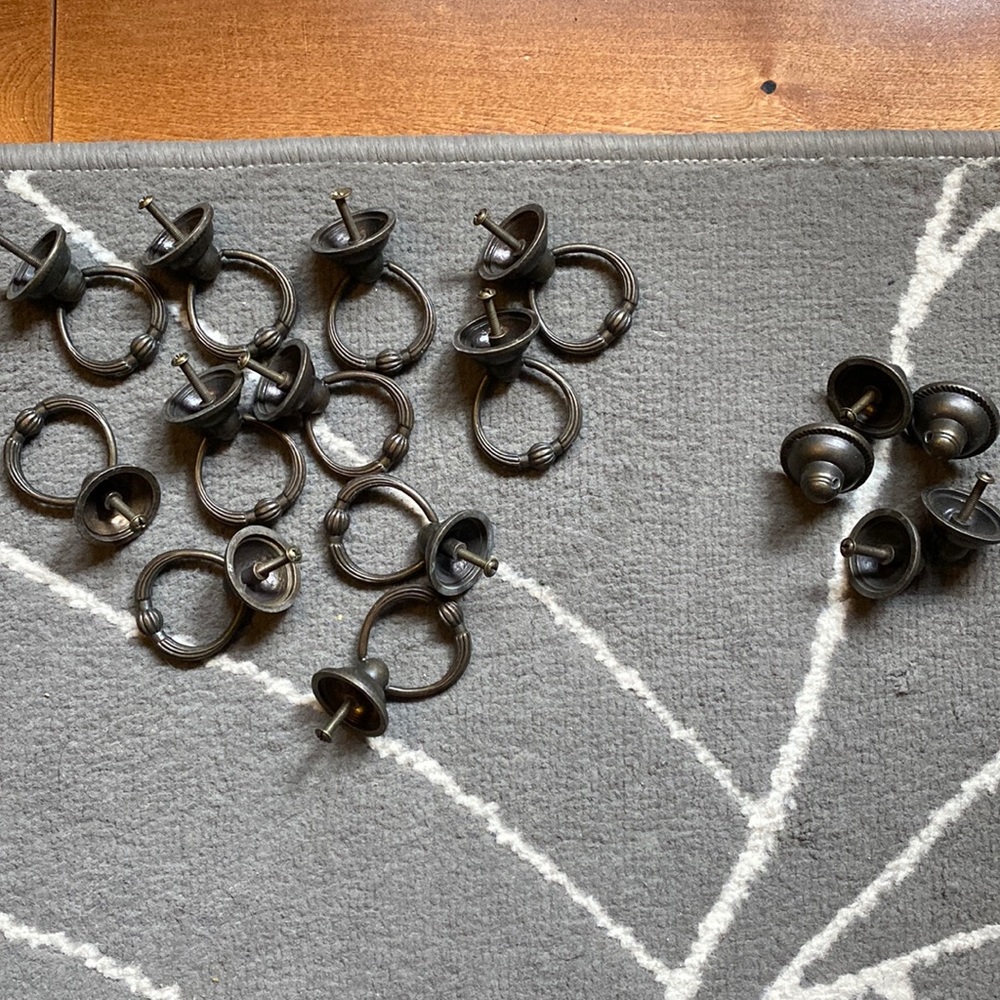 Set of brass drawer pulls
